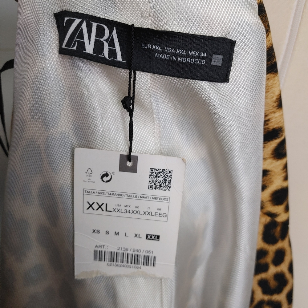 Zara Leopard Print Open Blazer Size XXL - Picture 12 of 12